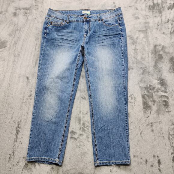 Route 66 Jeans Womens 15/16 Blue Mid Rise Classic Fit Skinny Leg Stretch Denim - Picture 1 of 12